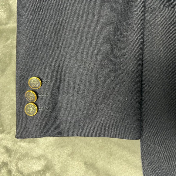 Magee 100% Pure New Wool Navy Blazer Jacket Men's 40 L Gold Button Lined - Picture 2 of 8